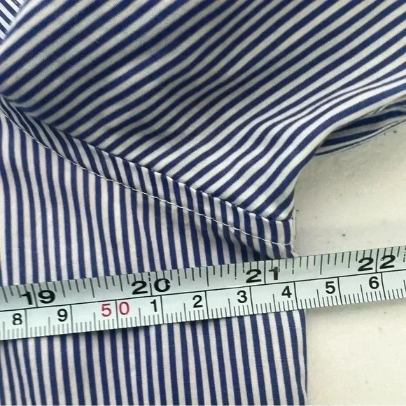 Lauren Ralph Lauren Women Embellished Button Up Striped Shirt Sz L - Picture 8 of 9